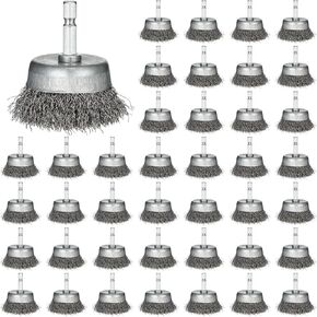40 قطعة من فرشاة سلكية من بوكون للحفر الكاشطة 2 بوصة فرشاة عجلة سلكية للحفر 1/4 بوصة ساق سداسية، 0.010 بوصة سلك من الفولاذ الكربوني الخشن فرشاة مثقاب لتنظيف إزالة الصدأ in Kuwait