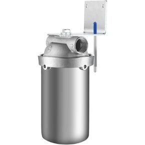 (BUS-10-1NPT) 10 Inch 304 Stainless Steel Water Filter Housing for 9-3/4''-10'' Length, 2.5''-3'' OD Filter Cartridge, Double O-Rings Design, 1'' Inlet and Outlet Filter System for Household