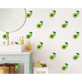 Green Avocado Wall Stickers for Kids Room Baby Nursery Wall Decals,Fruits Decoration for Boys Room BK021 (Color 1)