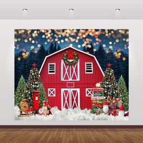 Christmas Window Backdrop 10x8ft Winter Forest Snow Photography Background Wonderland Snowflake Xmas Tree Banner Decorations Merry Christmas Family Holiday Party Backdrops Photoshoot Photo Booth