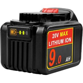 Replacement 20V 9.0Ah Lithium Ion Battery Compatible for Dewalt DCB200 DCB209 Cordless Tools with LED Indicator,15 Battery Cells