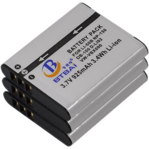 3X Battery for D Li92 DLi92 Optio WG-2 WG-3 WG-1 WG-10 WG2 WG1 WG3 X70 RZ18 X-70 RZ10 GPS D L192 DL192 Digital Camera li-50b np-150 db-100 vw-vbx090 s1a
