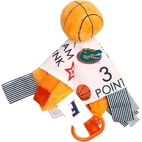 The Learning Lovey Florida University Gators Baby Basketball Tag Toy - College Baby Sensory Crinkle Toys - Soft & Safe - Ideal Baby Stroller Toy - BPA Free w/Stroller Clip (10" x 10" Tag Toy)…