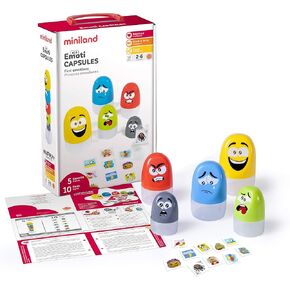 Miniland Emoticapsules. Multicolor and Funny Toy which Represent The Basic Emotions and Invite Children from 2 to 6 Years to Recognize Daily Feelings. SEL Learning