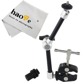 Haoge 11 inch Articulating Friction Magic Arm with Large Clamp Pliers Clip for HDMI LCD Monitor LED Light DSLR Camera Video Tripod Flash Lights Microphone TPCAST HTC VIVE Pro Base Station lightinghous