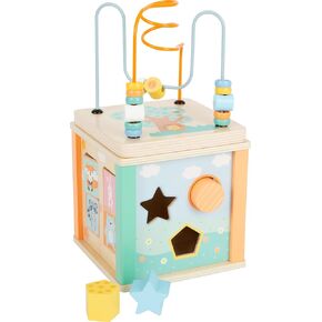 Small Foot Wooden Toys Pastel Activity Cube-Montessori Wooden Toys for Boys and Girls Ages 12+ Months-Perfect for Birthdays and Holidays, Multi