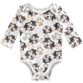 Unisex Baby Boys Girls Cotton Long-sleeve Bodysuits 0-24 Months