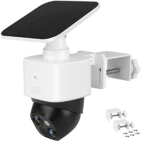 Uogw Gutter Mount Bracket for Eufy Security SoloCam S340, Adjustable, Weatherproof and Flexible Bracket Compatible with Eufy S340 Solar Security Camera (White)--2PACK