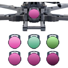 Upgraded ND Filters Set for DJI AVATA/O3 Air Unit, 6-Pack (UV/CPL/ND8/ND16/ND32/ND64), Filter Set for Self-Built FPV Drone,Rotate to Lock,Quick Solid Installation,No Harm to Lens Shell
