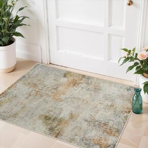 RUUGME Washable Abstract Rug 8X10： Living Room Large Vintage Area Rug Soft Indoor Low Pile Carpet for Bedroom, Dining Room Non-Slip Backing Stain Resistant Decor Machine Washable Mat 8X10 blackA
