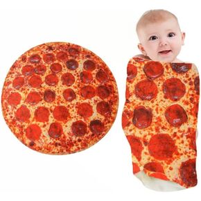 Soft Pizza Blanket for Baby,36 inches Flannel Pizza Blanket is Stylish, Wearable Wrap Blanket Funny Gifts for Baby Shower Boy Girl Creative and Versatile, Blanket Suitable for Baby