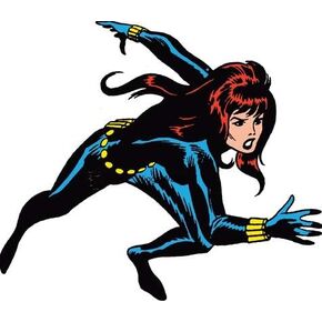 6 Inch Classic Vintage Black Widow Marvel Avengers Comics Removable Wall Decal Sticker Art Home Decor Kids Room Boys Decoration 6 x 5 inches