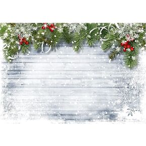 YYNXSY 8X6FT Christmas Theme Background Photography Background Holiday Wood Plank Snowflake Background Wooden Floor Christmas eve Background Home Room Decoration Background Christmas Eve YY-3504