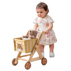 ROBOTIME Wooden Learning Walker, Height-Adjustable Wooden Baby Push Walker, Sit to Stand Walker for Baby Learning to Walk for Boys and Girls