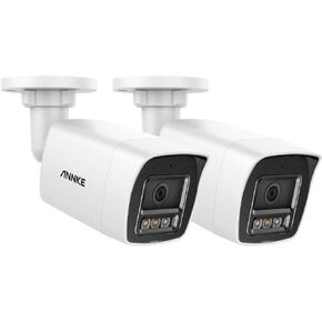 ANNKE 2 Pack UltraHD 4K PoE Security Camera, 8MP Bullet IP Outdoor Camera, Human&Vehicle Detection, Built-in Mic&SD Card Slot, IP67 Waterproof, EXIR 2.0 Night Vision, 4mm Lens-C800, Smart Dual Light