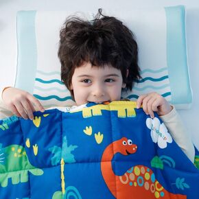 Insugar Weighted Blanket, 3lbs Cooling Heavy Throw Blanket,Soft and Cozy Children Weighted Blanket for Bedding, Green Shark, 36" x 48"