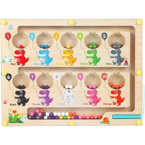 Magnetic Maze Board, Montessori Toys Number & Color Puzzle Board for Boys Girls 3 4 5 Years Old, Sensory Toys Fine Motor Skills, Magnetic Board for Kids Gifts