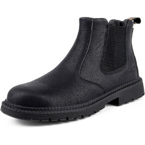 Steel Toe Work Boots for Men Women Slip-on Chelsea Boots, Men's Industrial Construction Shoes, Waterproof, Lightweight, Comfortable, Non-slip Safety Boots…