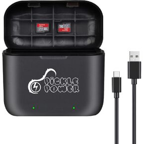 Fast Battery Charger Hub for Insta360 X3 Battery, 2-Channel Quick Charging Storage Station for Insta 360 ONE X3 with Misro SD Card Slots (Battery and SD Card Not Included)
