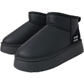 Winter Ankle Boots for Women - Water Resistant Leather Booties Non-Slip Platform Suede Mini Women's Boots - Perfect for Christmas Gifts