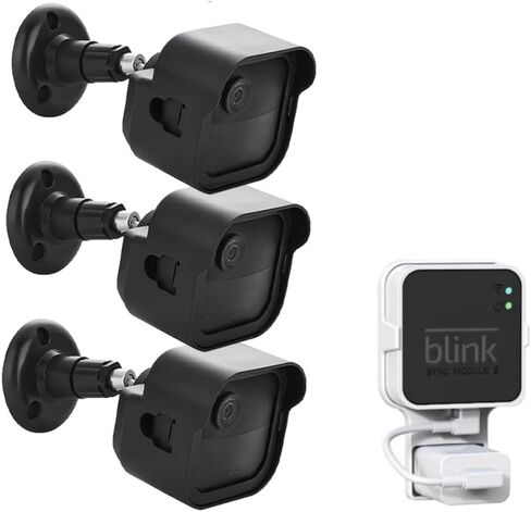 3 Packs Blink Outdoor Camera Mount Compatible with Blink 4th and 3rd Gen Outdoor Camera, 360° Degree Adjustable Security Mounting Bracket,Camera Not Included in Saudi Arabia