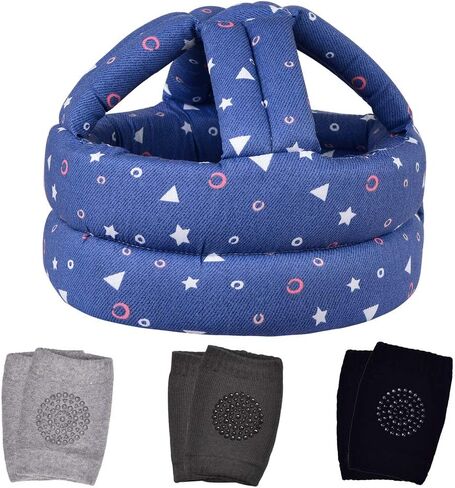 TORASO Baby Helmet & Baby Knee Pads for Crawling,Infant Helmet & Walking Baby Helmet，for Age 6-36 Months, Pink Forest(A) in Saudi Arabia