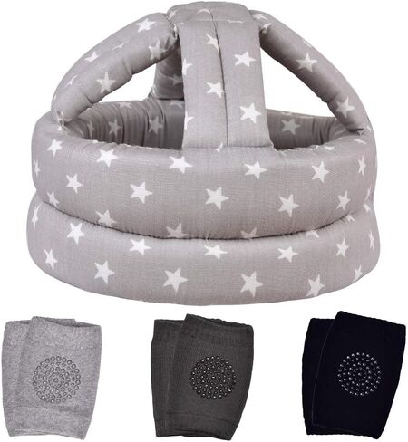 TORASO Baby Helmet & Baby Knee Pads for Crawling,Infant Helmet & Walking Baby Helmet，for Age 6-36 Months, Pink Forest(A) in Saudi Arabia