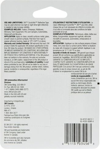 3M Scotchlite Red Reflective Tape, 03458, 1 in x 36 in, 1 Roll in Kuwait