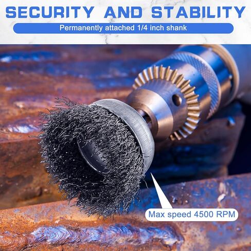 40 قطعة من فرشاة سلكية من بوكون للحفر الكاشطة 2 بوصة فرشاة عجلة سلكية للحفر 1/4 بوصة ساق سداسية، 0.010 بوصة سلك من الفولاذ الكربوني الخشن فرشاة مثقاب لتنظيف إزالة الصدأ in Kuwait