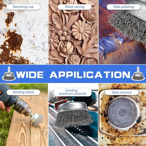 40 قطعة من فرشاة سلكية من بوكون للحفر الكاشطة 2 بوصة فرشاة عجلة سلكية للحفر 1/4 بوصة ساق سداسية، 0.010 بوصة سلك من الفولاذ الكربوني الخشن فرشاة مثقاب لتنظيف إزالة الصدأ in Kuwait