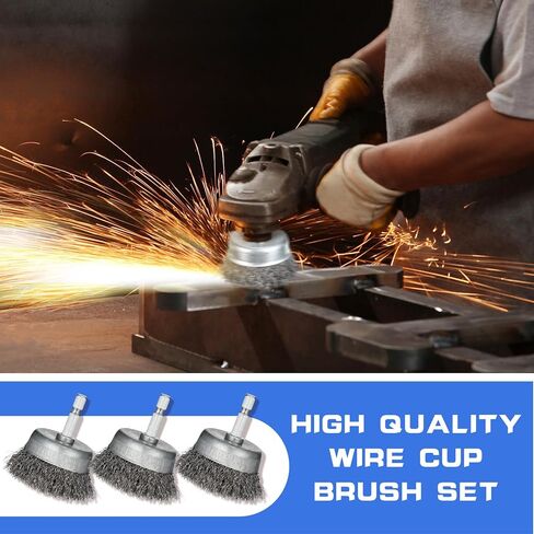 40 قطعة من فرشاة سلكية من بوكون للحفر الكاشطة 2 بوصة فرشاة عجلة سلكية للحفر 1/4 بوصة ساق سداسية، 0.010 بوصة سلك من الفولاذ الكربوني الخشن فرشاة مثقاب لتنظيف إزالة الصدأ in Kuwait