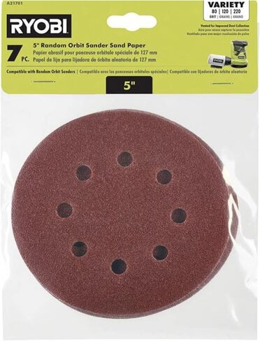 Sand Paper Bundle, 7-Piece 5 inch Random Orbit S and 9-Piece 5-1/2 inch Corner Cat Sand Paper Assortment Set with Buho Pocket Flashlight in Kuwait