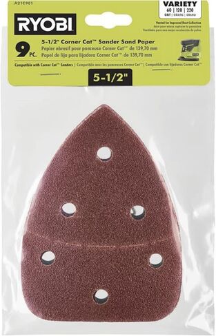 Sand Paper Bundle, 7-Piece 5 inch Random Orbit S and 9-Piece 5-1/2 inch Corner Cat Sand Paper Assortment Set with Buho Pocket Flashlight in Kuwait