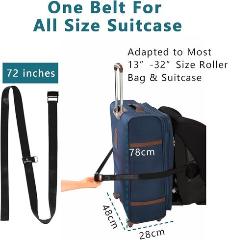 Car Seat Travel Belt & Cover Set Easy Carry&Reliable- Adjustable Car Seat Travel Strap adapted to All Size Luggage&Suitcase to Airport，Toddler car seat Stroller (Black) in Kuwait