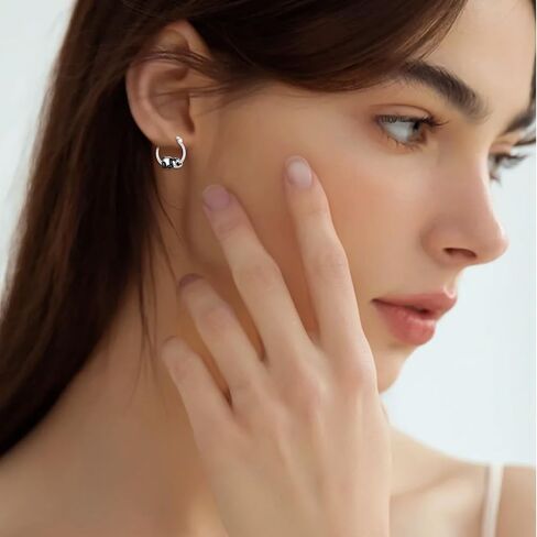 أقراط الكلب للفتيات 925 الفضة الاسترليني أقراط الكلب مع القلب كريستال هيبوالرجينيك أقراط لطيف الحيوان الكلب مجوهرات هدايا للنساء الفتيات المراهقات in Kuwait