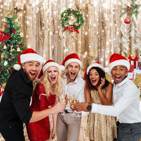 SJOLOON Wood Christmas Backdrop Snowflake Christmas Tree Photo Backdrop Xmas Background for Christmas Party Decoration Family Gathering 12590 (10x10FT) in Saudi Arabia