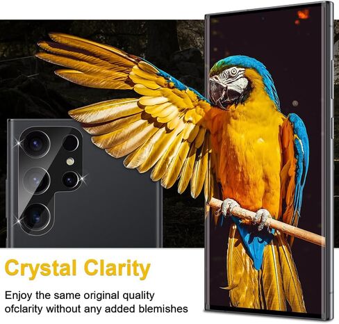 Galaxy S23 Ultra Screen Protector, 2+2 Pack Tempered Glass Screen Protector and Camera Lens Protector, 3D Full Coverage, Support Fingerprint Unlock, HD Protection Film for Galaxy S23 Ultra 6.8 Inch in Saudi Arabia