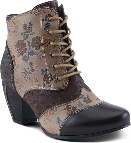 حذاء Spring Step L'Artiste Hiadelvice النسائي بالزهور - تفاصيل رائعة، حذاء طويل للكاحل ملفت للنظر أسود متعدد الاتحاد الأوروبي 39 / الولايات المتحدة 8.5 in Kuwait