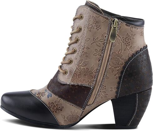 حذاء Spring Step L'Artiste Hiadelvice النسائي بالزهور - تفاصيل رائعة، حذاء طويل للكاحل ملفت للنظر أسود متعدد الاتحاد الأوروبي 39 / الولايات المتحدة 8.5 in Kuwait