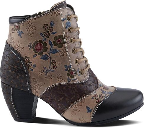 حذاء Spring Step L'Artiste Hiadelvice النسائي بالزهور - تفاصيل رائعة، حذاء طويل للكاحل ملفت للنظر أسود متعدد الاتحاد الأوروبي 39 / الولايات المتحدة 8.5 in Kuwait