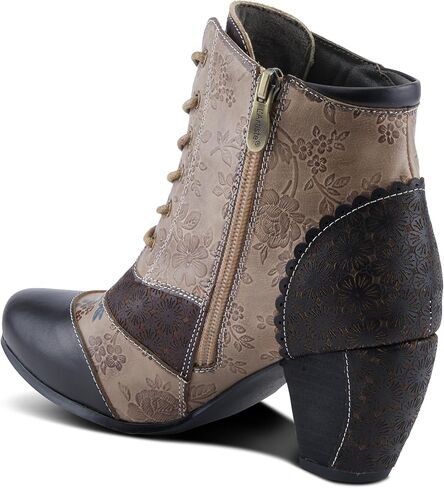 حذاء Spring Step L'Artiste Hiadelvice النسائي بالزهور - تفاصيل رائعة، حذاء طويل للكاحل ملفت للنظر أسود متعدد الاتحاد الأوروبي 39 / الولايات المتحدة 8.5 in Kuwait