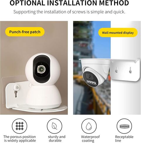تركيب كاميرا IP على شكل قبة CCTV للأمان، دعامة كاميرات على شكل قبة DaHua Hikvision، دعامة كاميرا على شكل قبة على شكل حرف L، مع ملصقات حائط (عبوة من قطعتين) in Saudi Arabia