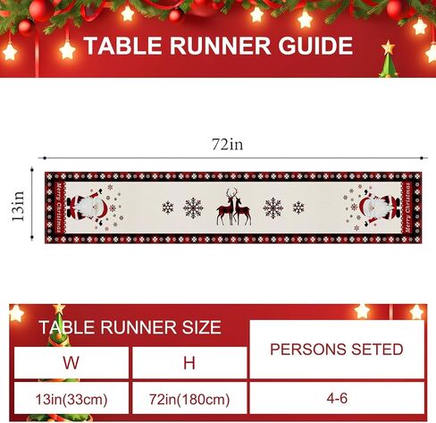 Christmas Table Runner, Red Truck Merry Christmas Table Runner 13 x 72 Inch Table Decoration for Indoor Outdoor Home Party Decor in Saudi Arabia