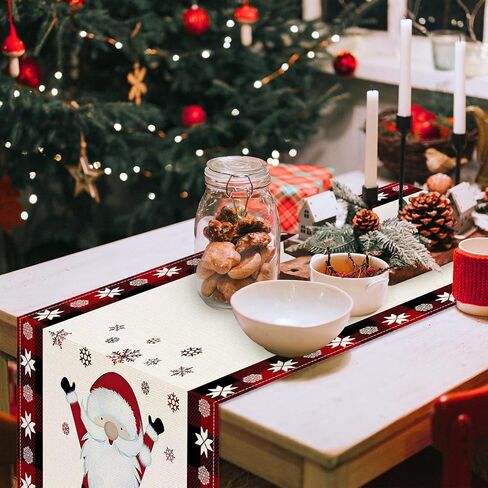 Christmas Table Runner, Red Truck Merry Christmas Table Runner 13 x 72 Inch Table Decoration for Indoor Outdoor Home Party Decor in Saudi Arabia