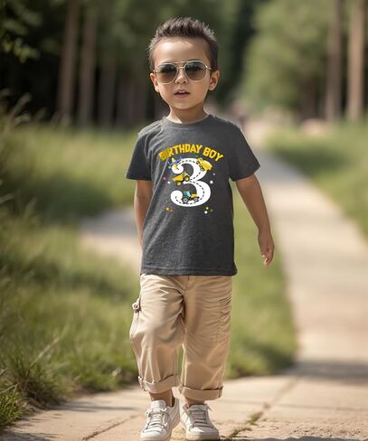2-6 Years Boys Birthday Shirts Toddler Bday Construction Graphic Cotton Short Sleeve T-Shirt in Saudi Arabia
