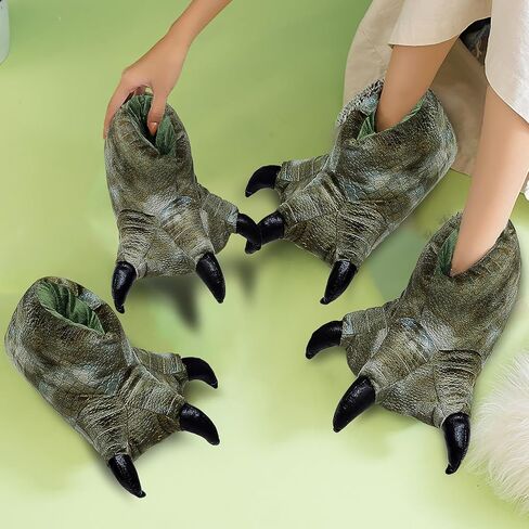 Unisex Adult Monster Paw Slippers Cute Warm Animal Claw Costume House Shoes Plush Indoor Winter Closed Back Shoes in Kuwait