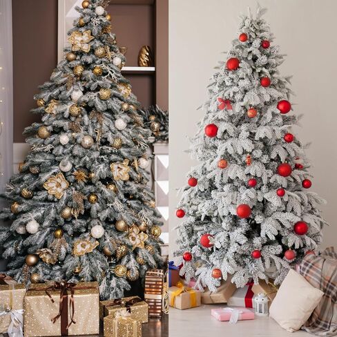 Sggvecsy 60 Pcs Artificial Snowy Pine Branches Fake Frosted Greenery Pine Picks Artificial Red Berry Stems Christmas Pine Needles for DIY Christmas Garland Wreath Xmas Flower Arrangements Decoration in Kuwait