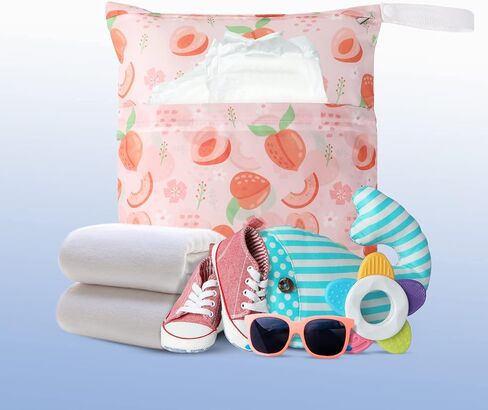 Frienda 4 Pack 12 x 14 in Wet Bags for Swimsuits, Waterproof Reusable Travel Wet Dry Bags with Zippered Pockets for Beach Pool Swimwear, Towels, Gym, Cloth Diapers, Summer Vacation(Macaron) in Saudi Arabia