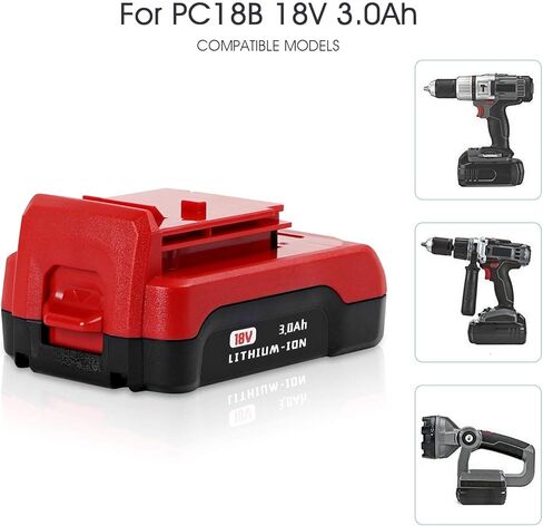 【ليثيوم أيون | NOT Ni-Mh】 عبوتان بطارية بديلة 18 فولت 3000 مللي أمبير في الساعة لكابل بورتر بطارية ليثيوم 18 فولت متوافقة مع بطاريات الأدوات اللاسلكية PC18B PC18BL PCC489N PC18BLEX PC18B-2 18 فولت in Kuwait