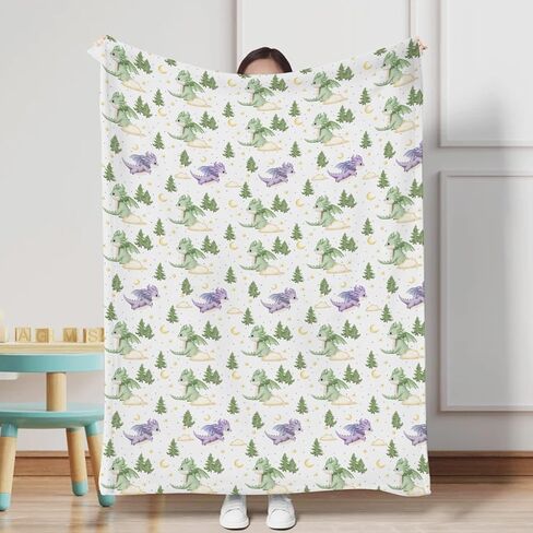 Baby Fairy Tale Dragons Blanket for Boy Girl Fantasy Dragon Stars Clouds Forest Swaddle Blankets Infant Toddler Nursery Stroller Crib Receiving Blanket Bedding Blanket Playmat 30x40 in Saudi Arabia